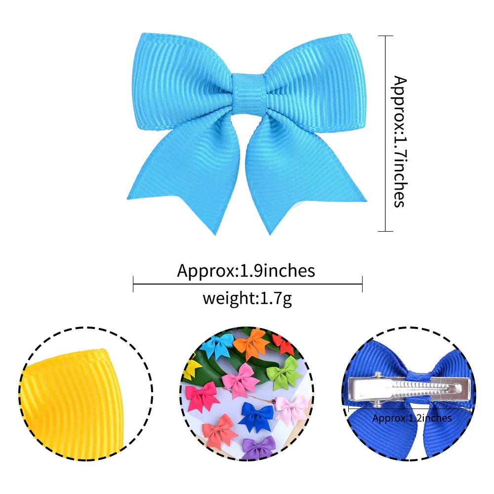 Kids Hair Bow Clips (10-Pack) — Handmade Ribbon Bows for Girls