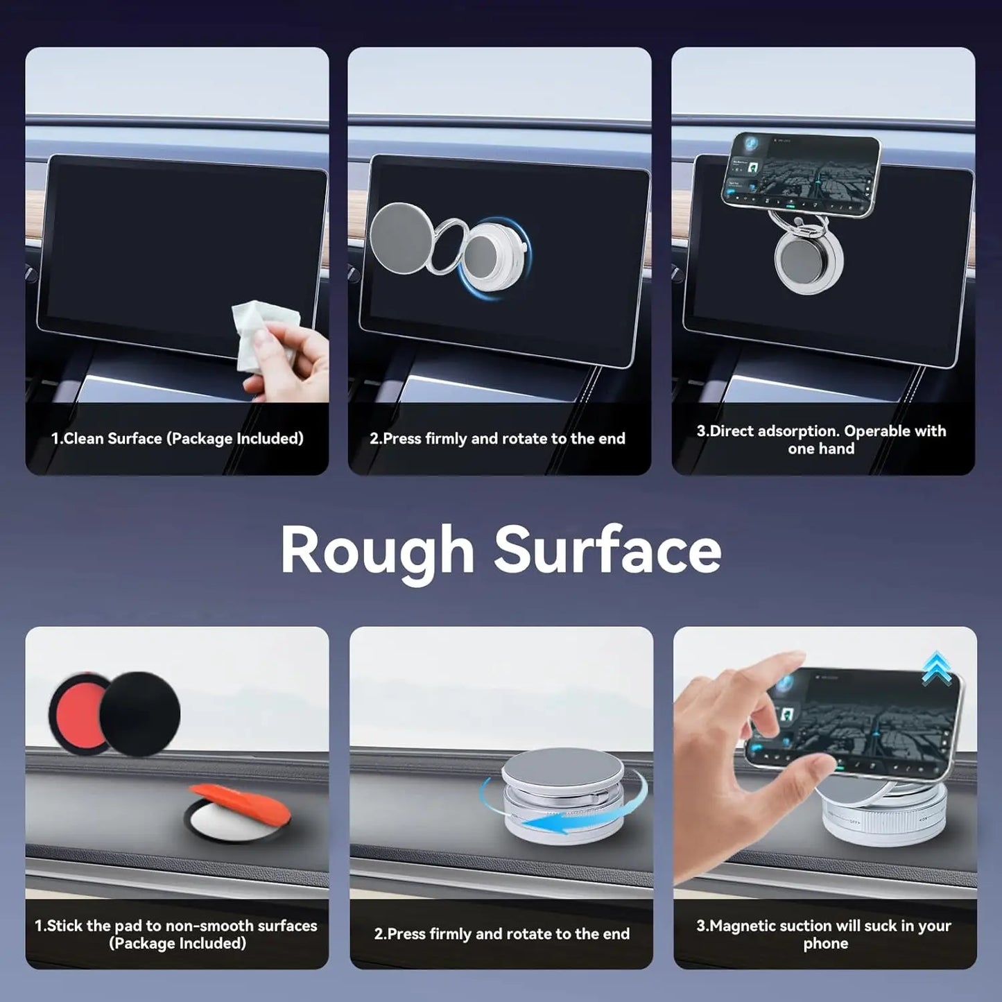 Magnetic Vacuum Car Phone Holder — Ultra-Strong Foldable Mount
