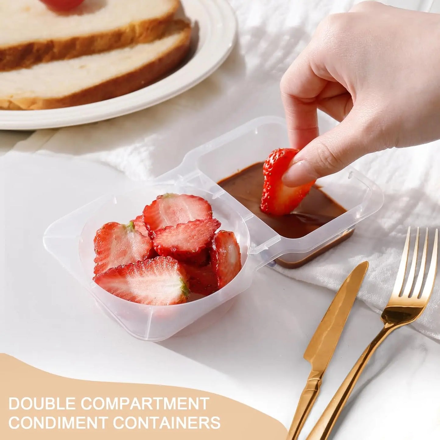 Reusable Snack Containers with Lids 20Pcs Double Compartment Snackle Box Portion Control Snack Pack for On-the-Go Meals Camping