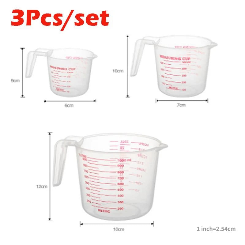 Measuring Cups (3-Pack) — Clear Scale Cups for Baking & Cooking