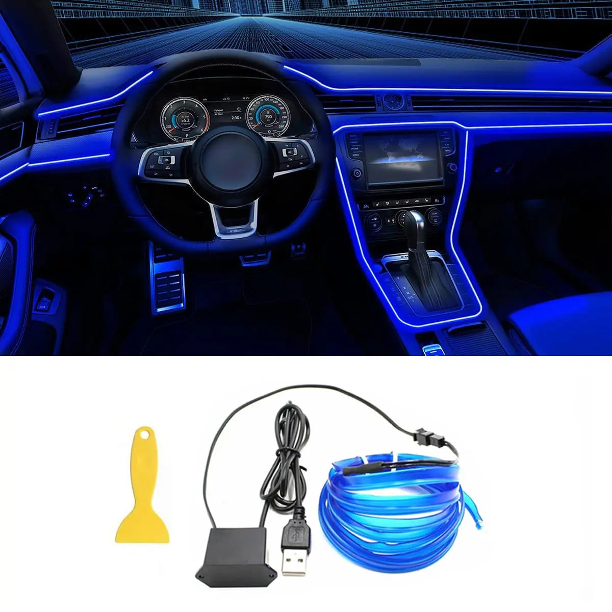Car Interior LED Strip Light (5M) — DIY Ambient Glow