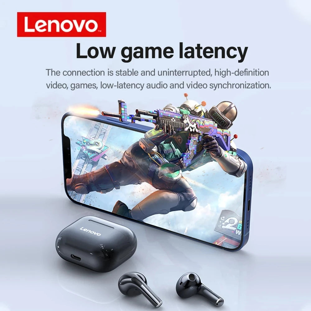 Lenovo LP40 Wireless Earbuds — True Wireless Bluetooth with Touch Control