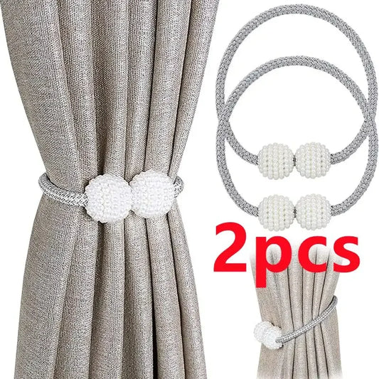 Magnetic Pearl Curtain Tiebacks — Pretty Hold-Backs for Drapes