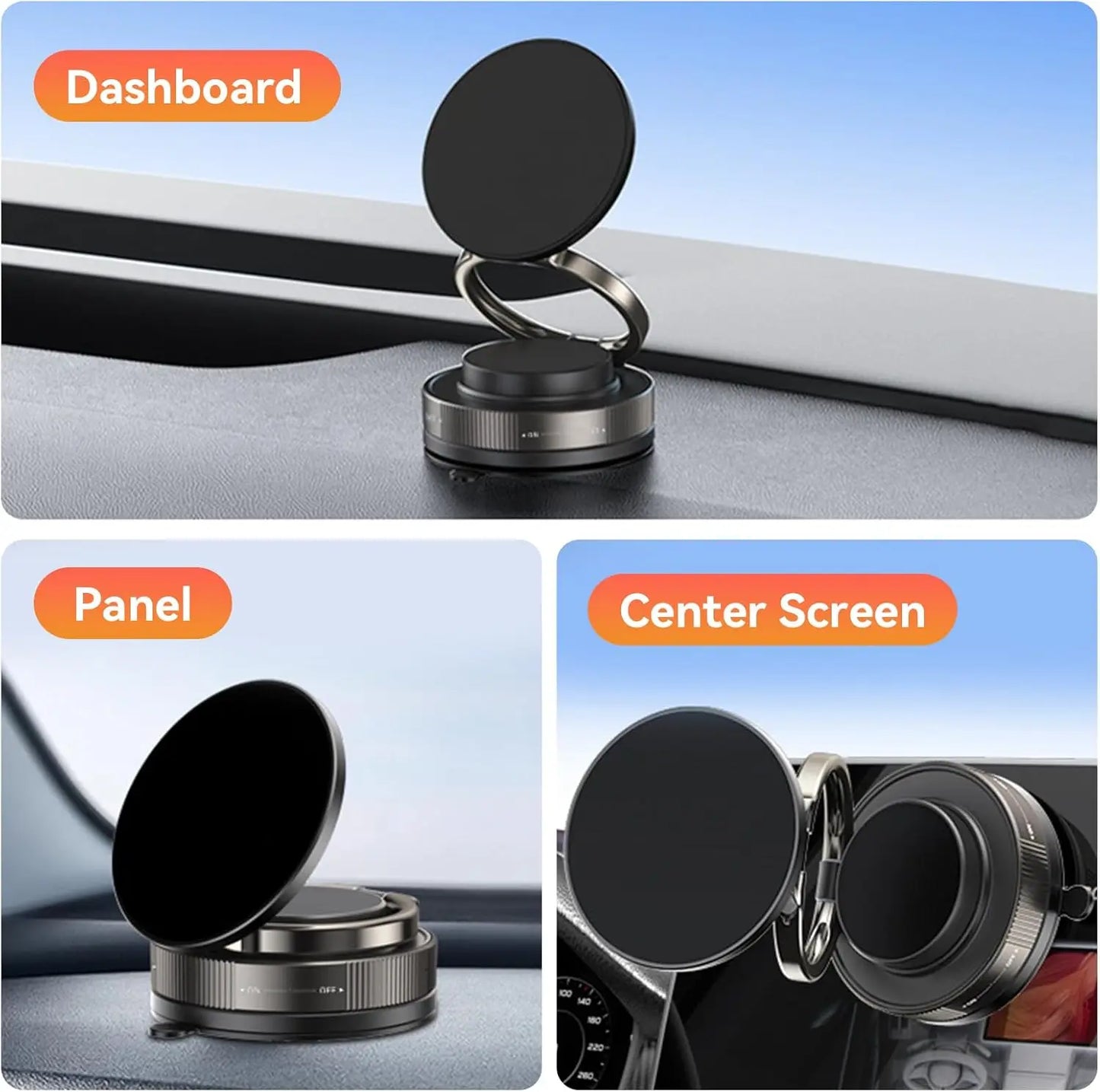 Magnetic Vacuum Car Phone Holder — Ultra-Strong Foldable Mount