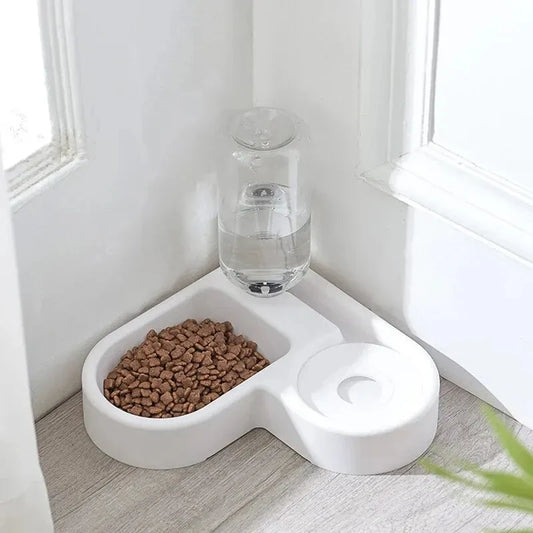 2-in-1 Pet Bowl — Auto Water + Food Station for Cats & Dogs