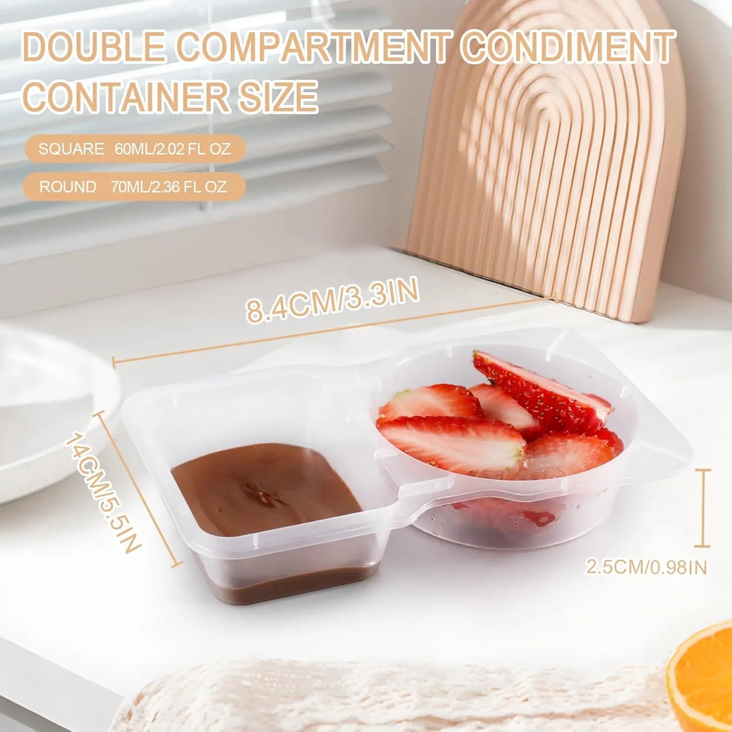 Reusable Snack Containers with Lids 20Pcs Double Compartment Snackle Box Portion Control Snack Pack for On-the-Go Meals Camping