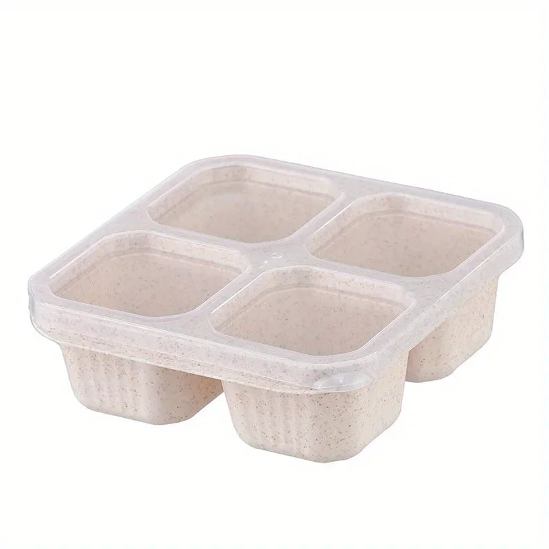 Snack Box with Four Transparent Lids, Snack Container, Food Box for Fresh-keeping Snacks, Lunch Box, Dried Fruit Box, Adult Meal