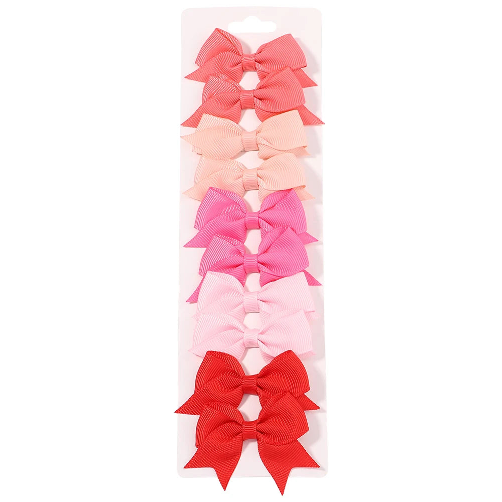 Kids Hair Bow Clips (10-Pack) — Handmade Ribbon Bows for Girls