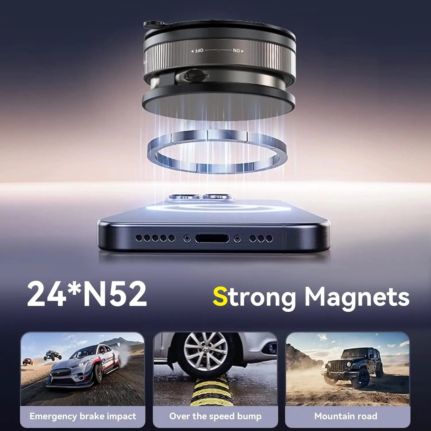 Magnetic Vacuum Car Phone Holder — Ultra-Strong Foldable Mount