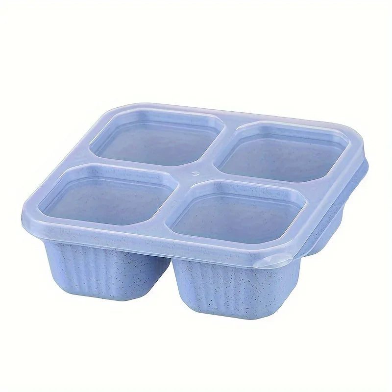 Snack Box with Four Transparent Lids, Snack Container, Food Box for Fresh-keeping Snacks, Lunch Box, Dried Fruit Box, Adult Meal