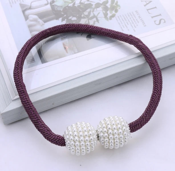 Magnetic Pearl Curtain Tiebacks — Pretty Hold-Backs for Drapes