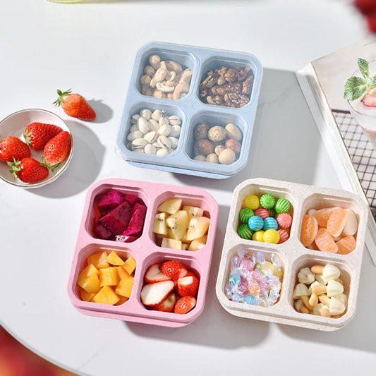 4-Compartment Snack Box — Fresh-Keeping Container for Grab-and-Go