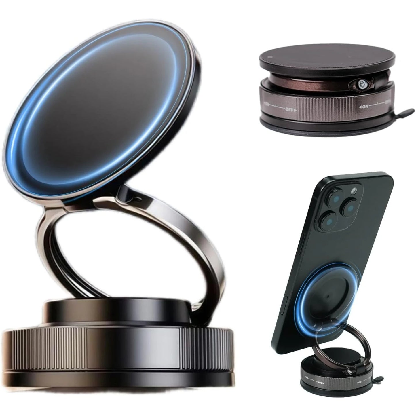Magnetic Vacuum Car Phone Holder — Ultra-Strong Foldable Mount