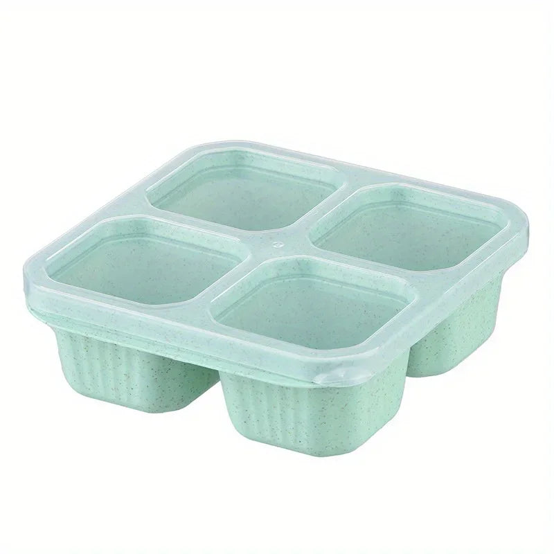 Snack Box with Four Transparent Lids, Snack Container, Food Box for Fresh-keeping Snacks, Lunch Box, Dried Fruit Box, Adult Meal