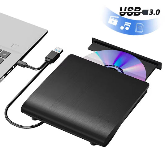 USB 3.0 External CD/DVD Drive — Plug-and-Play for Laptops & PCs