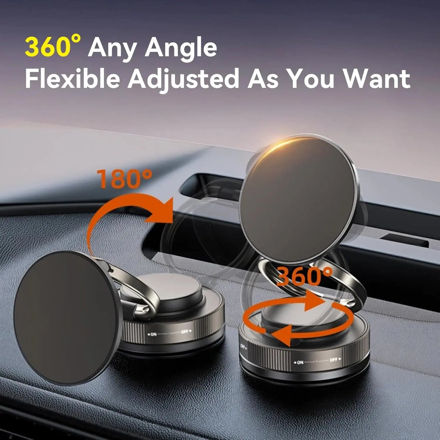 Magnetic Vacuum Car Phone Holder — Ultra-Strong Foldable Mount