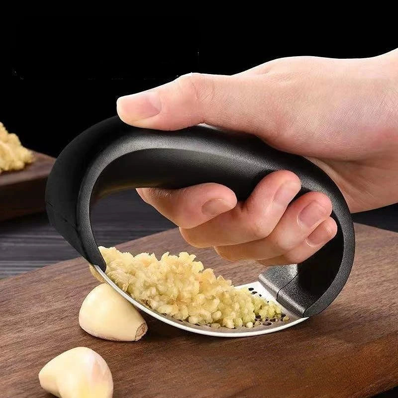 Stainless Steel Garlic Press — Easy-Squeeze Mincer & Crusher