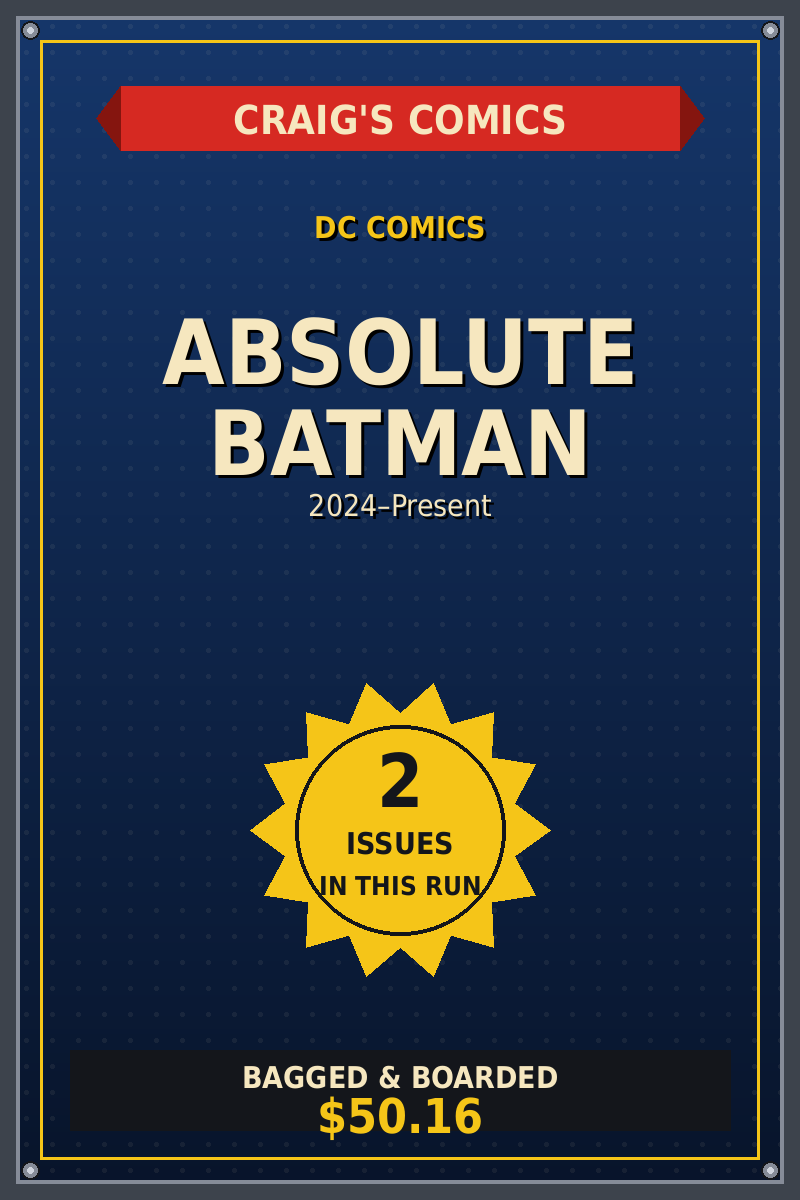 Absolute Batman — Craig's Comics