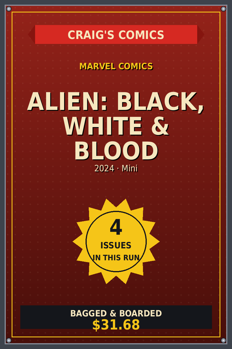 Alien: Black, White & Blood — Craig's Comics